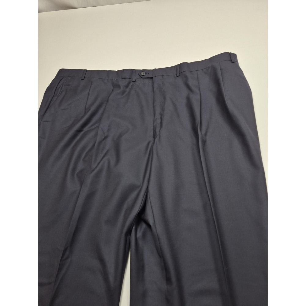 Peerless Couture International Suit Pants Mens 54x36 Blue Wool Classic Pleated